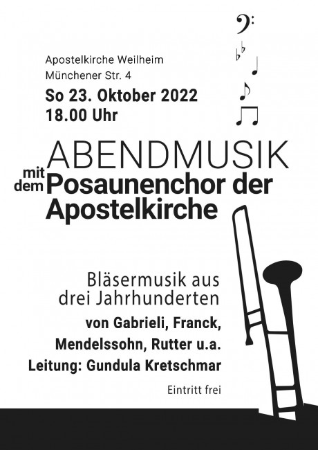 Plakat Abendmusik mit Posaunenchor