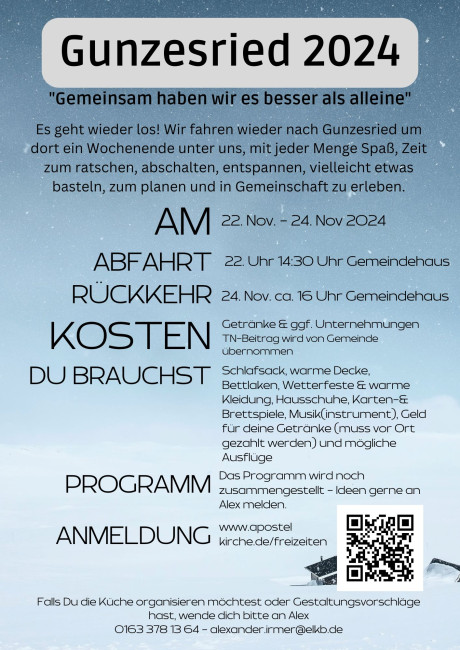 Flyer Gunze 2024 mit Infos